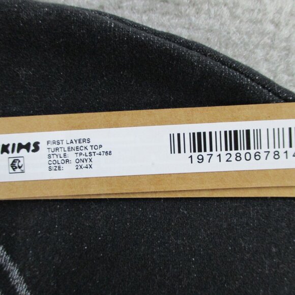 SKIMS First Layers Turtleneck Top Womens 2X-4X Onyx Black Gray Long Sleeve NWT - Picture 5 of 9